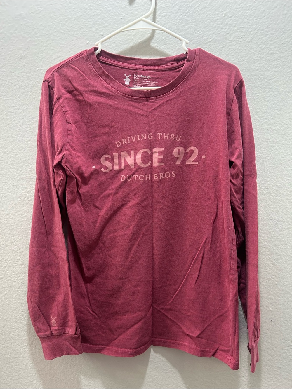 Dutch Bros Long-Sleeve Crew in Rose